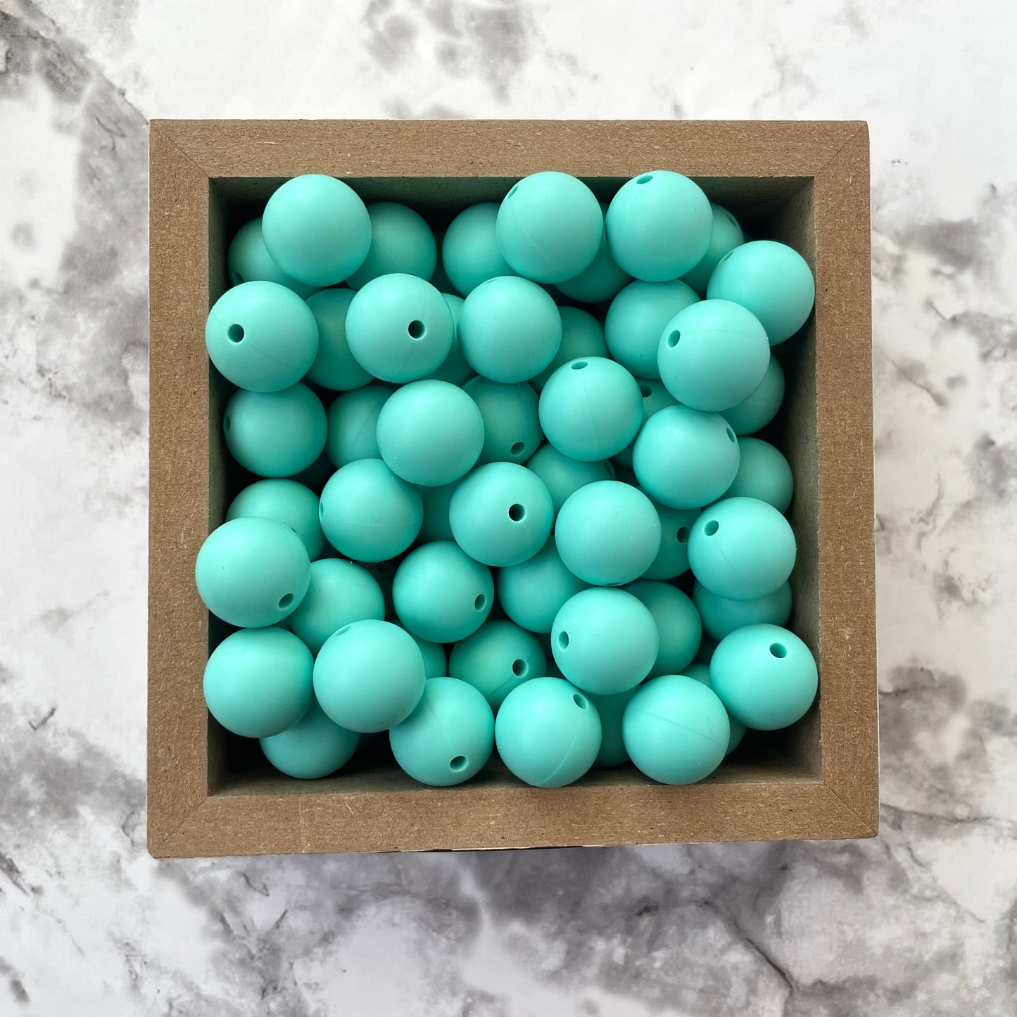 15mm Round Silicone Beads - Robin's Egg Blue