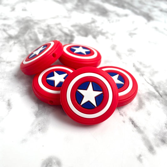 Captain USA Shield Silicone Focal Bead