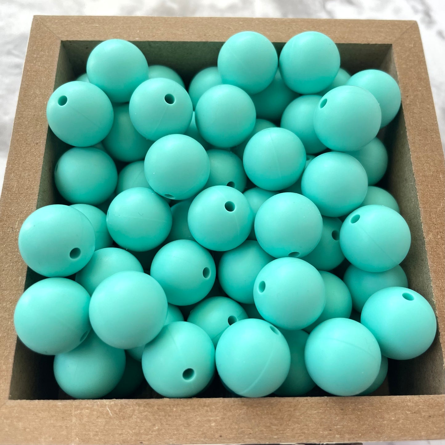 15mm Round Silicone Beads - Robin's Egg Blue