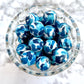 15mm Round Silicone Beads - Blue Camo Print