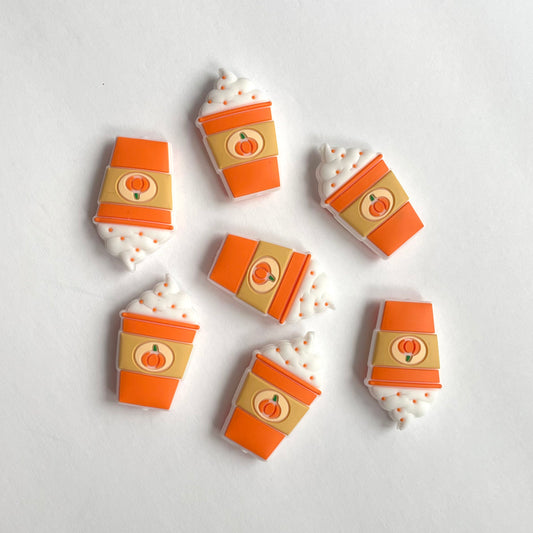 Pumpkin Spice Latte Silicone Focal Bead