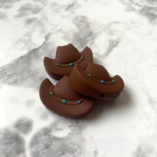 Studded Cowboy Hat Silicone Focal Bead